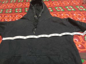 Black Hoodie Jumper Dress With Fur Inside