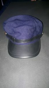 leather and cotton mix cap