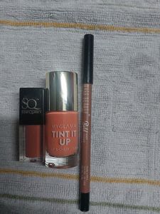 Set Of Three Lipliner Lipstick Lip And Cheek Tin
