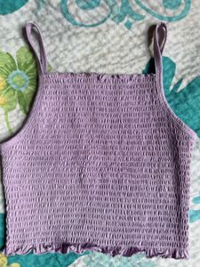 FREE DELIVERY ❗️Smocked Purple Crop Top