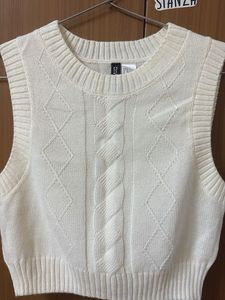 Cream Cable Knit Vest