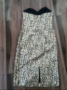 Stunning Strapless Corset Metallic Brocade Dress