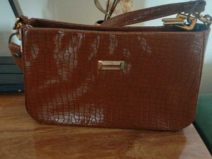 Brown Croc Handbag