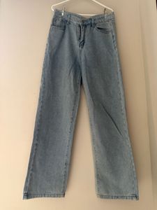 Urbanic Light Blue High Waist Wide Leg Jeans