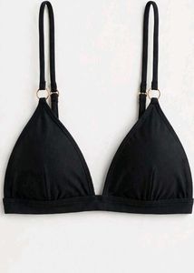 🎀🖤Black Triangle Bikini Top with Gold Rings