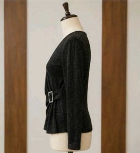Sparkly Black Long Sleeve Top