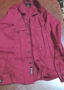 Men's Burgundy Casual Shirt new