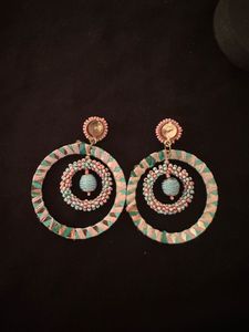 Beaded rhinestone Statement Earrings