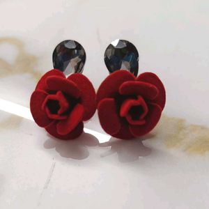 Red Rose Earrings