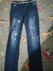 Embroidered Denim Jeans