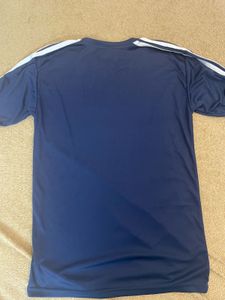Navy Athletic T-Shirt with White Stripes