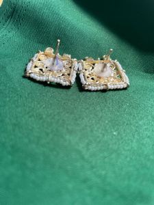 Vintage Beaded Square Earrings