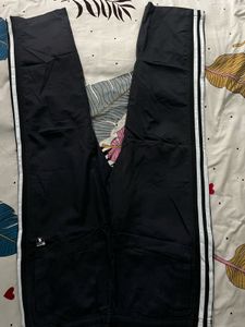 Men's Black Track Pants with Side Stripes