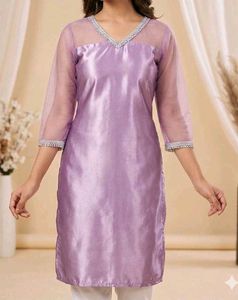 Elegant Lavender Silk Kurta