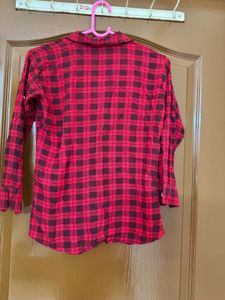 Red Plaid Long Sleeve Shirt