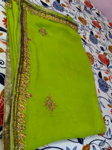 Lime Green beautiful Saree