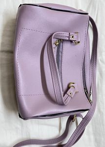 Lilac Textured Chain Crossbody Bag