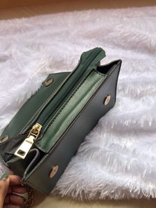 Green stylish  Embossed Chain Bag