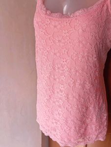 Pink Lace Maternity Cami