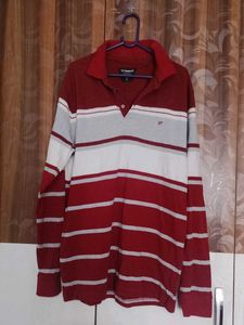 Men's Striped Long Sleeve Polo Shirt