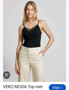 vero moda Black Lace Trim Camisole Top