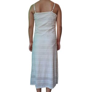 Elegant White Crochet Maxi Dress
