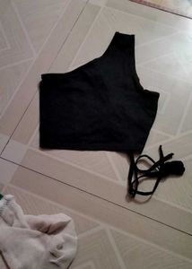 stylish back design one shoulder crop top