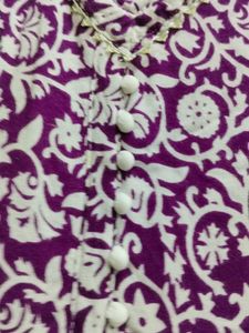 Purple Floral Print Kurta Only kurt