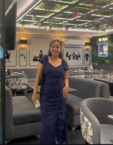 Elegant Navy Blue Ruffled Dress