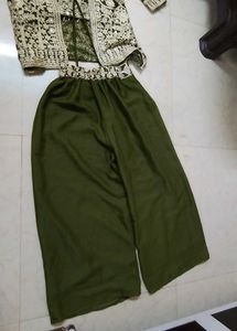 Embroidered Kurta Set with Palazzo Pants