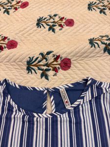 Blue Striped Short Dress