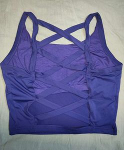 Purple Crisscross Back Sports Bra