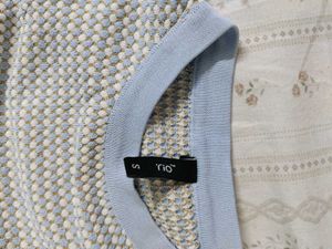 Light Blue Textured Knit Top