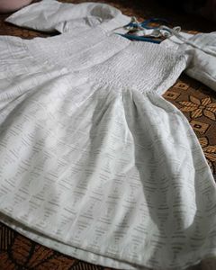 Elegant White top with Subtle Pattern