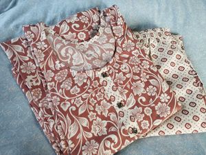 Dusty Rose🌸 Printed Kurta with pant