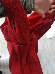Sparkling Red V-Neck Maxi Dress