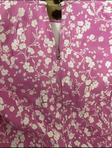 Pink Floral Puff Sleeve Maxi Dress