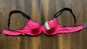 Pink Bra with Black Straps
