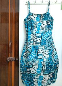 New With Tag! Blue Graphics Dress