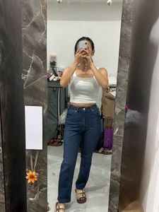 Classic High-Waisted Dark Wash Jeans