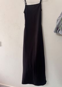 Sleek Black Spaghetti Strap Dress