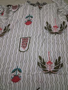 White Floral Print Kurta short
