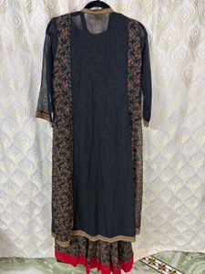 Elegant Black Floral Kurta Set
