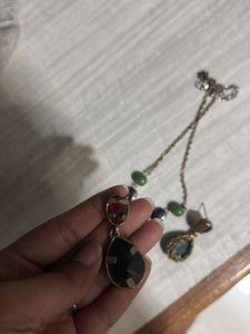 necklace and earrings