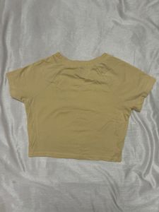Cute Yellow Cropped T-Shirt