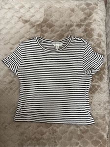 H&M Striped Cropped T-Shirt