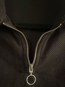 Black Cropped Zip-Up Top