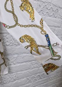 Chic Chain &amp; Tiger Print Button-Up Shirt
