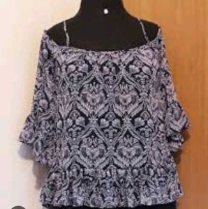 Lowest Prices_Boho Off-Shoulder Ruffle Sleeve Top