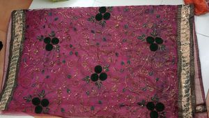 Onion Colour Saree With Blouse And Petticoat